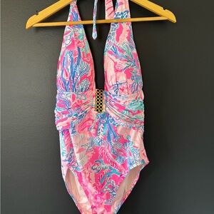 Lilly Pulitzer Halter style one piece bathing suit
Size 12